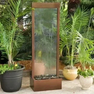l Tempered Glass Led Mirror Waterfall Wall Fountain Water Bubble Fall Wall Indoor customized product