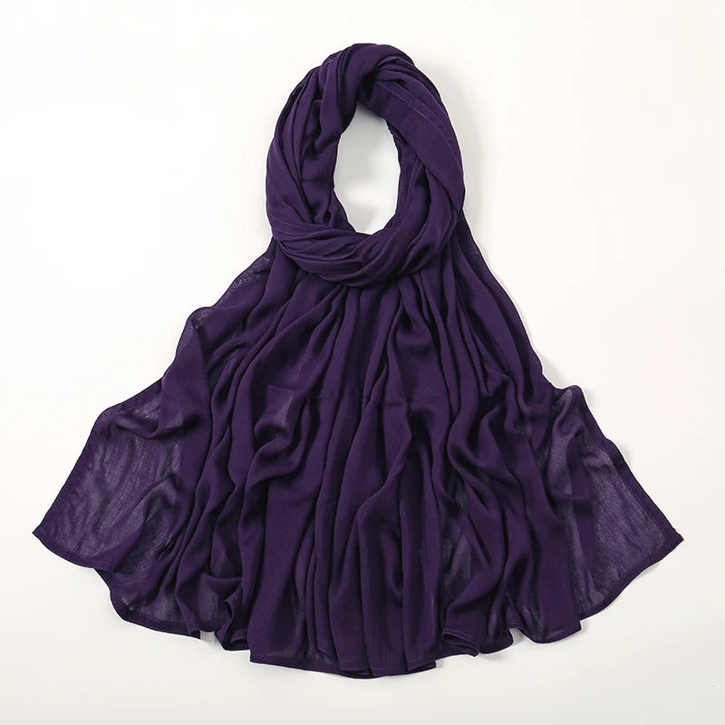 2024 Muslim Modal Rayon Cotton Hijab Shawls For Women Plain Scarf Big Size Headscarf Islamic Turban Headband 190*85cm