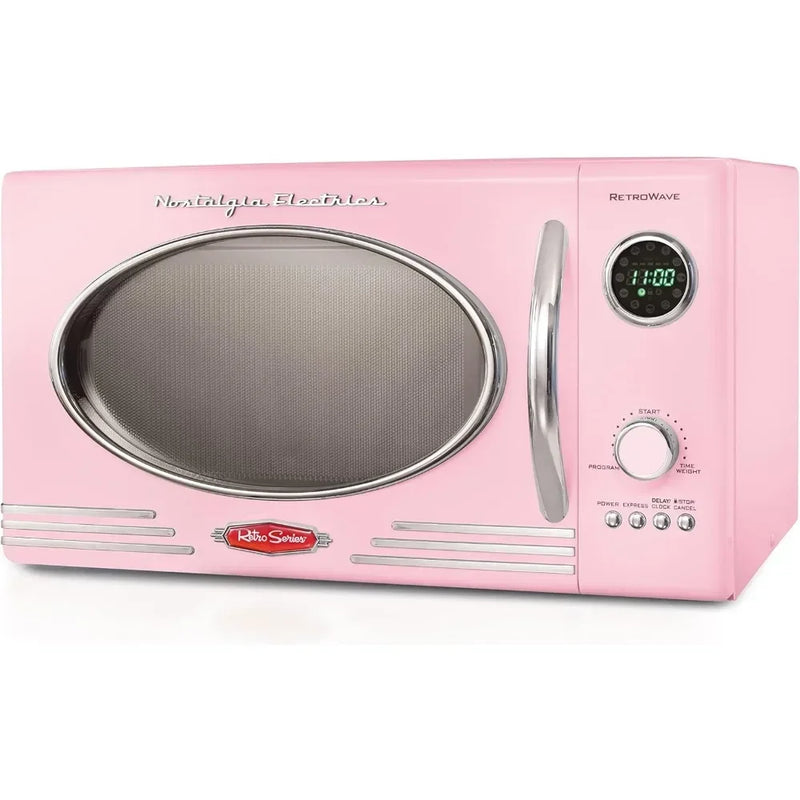 2026 hot sale l L Retro Countertop Microwave Oven, 800-Watt, 0.9 Cu Ft - 12 Pre-Programmed Cooking Settings - Digital Clock, Kit