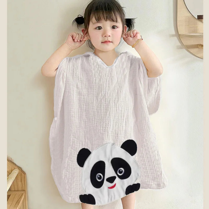 Children's Cotton Gauze Can Wear Hooded Cloak Bath Towel - View 6 | SAMAG