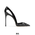 Silver Sequined High Heels Women's Pointed Heels 2025 Summer New