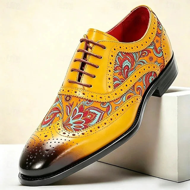2026 new ostrich leather pattern men's genuine leather formal wear handmade cowhide Fashion casual business leather shoes