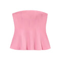 Women Sexy Fashion Strapless Peplum Bustier Tops Straight Neck Side Zipper Female Camis Mujer