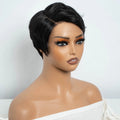 Lekker Black Short Pixie Cut 13X1 C Part Lace Front 100% Human Hair Wigs For Women Glueless Brazilian Remy Hair Straight Wigs
