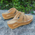 2026 Women's Wedge Slippers Fashion Casual Sandals Summer Open Toe Beach Slippers for Women Non-Slip Platform Sandals Pig Size
