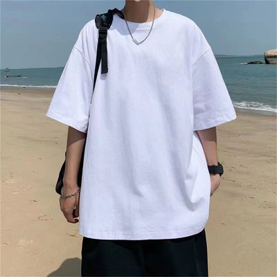 Fashion Solid Polyester T-shirts For Men Basic Tee Casual | SAMAG