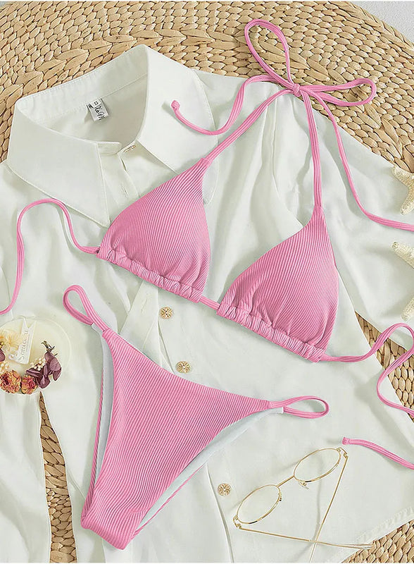 XS-XL Pad Bikini Set Beach Triangle Swimwear Women Maio | SAMAG