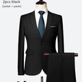 Luxury 3 piece men's wedding suit fashion men's slim solid color business office suit sets large size men Blazer+ pants + vest
