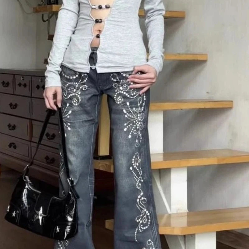 Jeans Women Y2k Pants Vintage Low Rise Bootcut Distressed Denim Trousers  Women  Design  Autumn Winter Fashion
