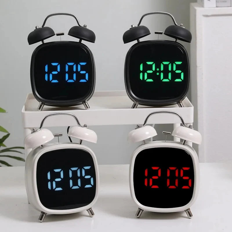 New Alarm Concise And Practic Clock Double Bell Super Loud for Heavy Sleepet Mode 12/24H Night Anti-disturb Table LED Clock