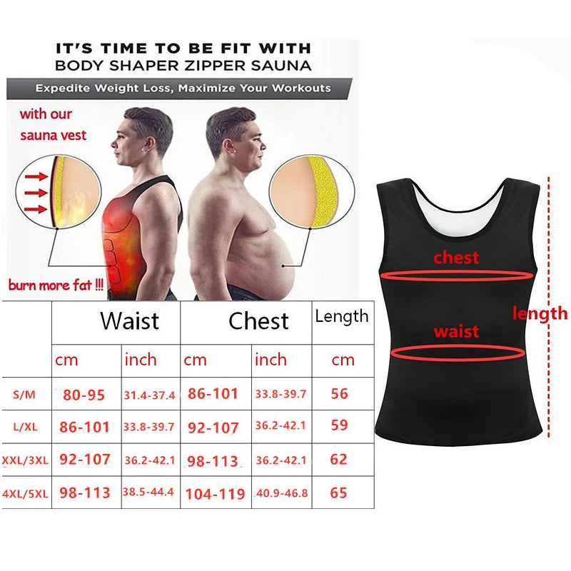 1pcs Men's Shapewear Coated Silver Vest Exercise slimming corset Compression Sweat Reducing Fat Sauna Tops Men Waist Trainer