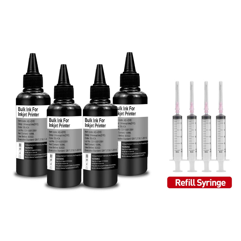 Printer Refill Dye Ink Kit for HP 305 303 302 Ink Cartridges CISS Compatible for HP Canon Epson OfficeJet Deskjet Printers