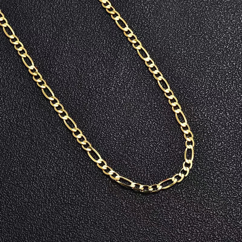 20-60CM Hot sale 18K gold Filled 4MM Necklaces sideways chain for Men woman Boy lady fine Jewelrys Wedding party