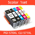 1SET 570 571 PGI-570 CLI-571 Ink Cartridge Compatible For Canon PIXMA MG5750  MG5751 MG5752 MG6850 TS6050  TS5050 TS5051 Printer