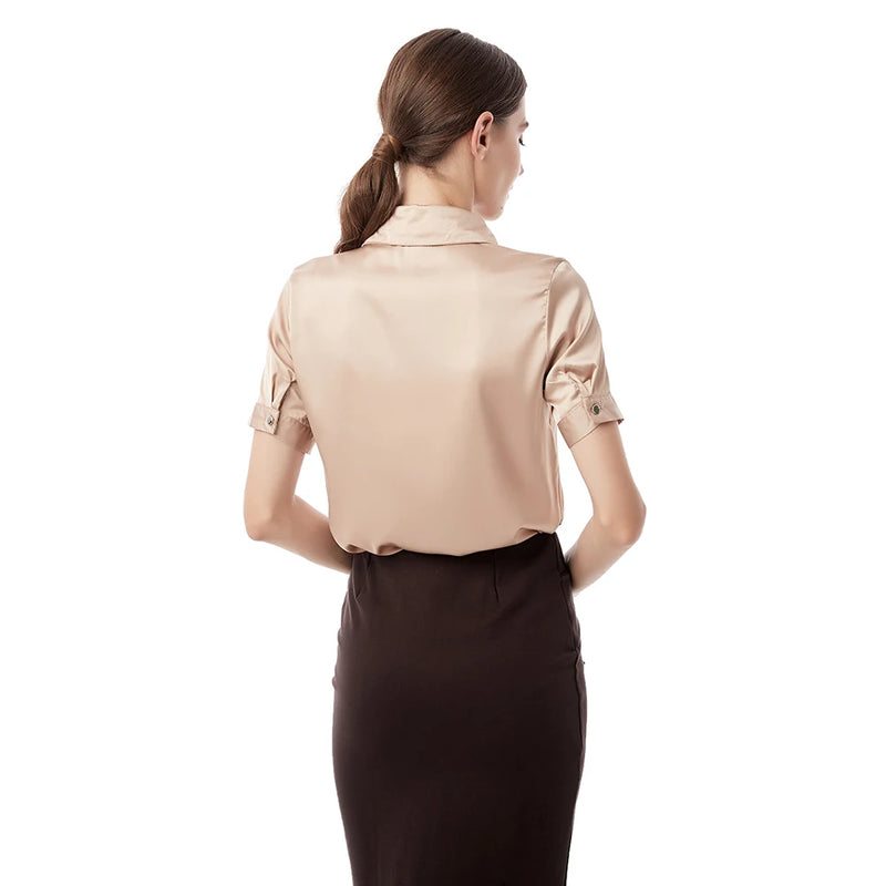 Simulation Silk Shirt Women's Short Sleeve New Wild - View 2 | SAMAG