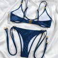 Rinabe String Bikini Blue Bandage Swimwear High Cut | SAMAG
