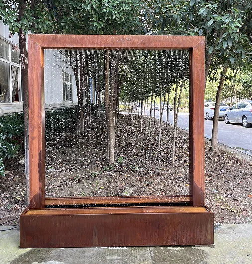 Metal bracket fountain waterfall garden decoration steel rain curtain