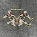 Women's Butterfly Embroidered Top Crystal Chain - View 7 | SAMAG