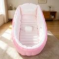 Inflatable Bathtub Pool for Baby 0-6 Months, Portable Blow Up Tub with Non-slip Base & Sitting Support for Toddler Bathing