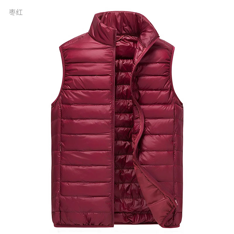 Men Winter Down Vests Mens waterproof Fashion Casual Down Sleeveless Vest Jackets Mens Autumn Couple Lightweight Work Waistcoat