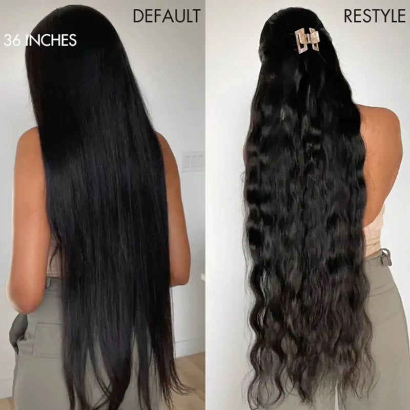 40 Inch Straight Lace Front Wig Human Hair 250% Density 13x6 Transparent HD Lace Full Frontal Glueless Wig Wear And Go Glueless Wigs Human Hair Pre Plucked