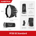 Ambitful Mini Quickly Release Softbox PS45 PS30 50SE Bowens Mount PF30/40SE Ontop Softbox Octagon Softbox+Honeycomb Grid Outdoor