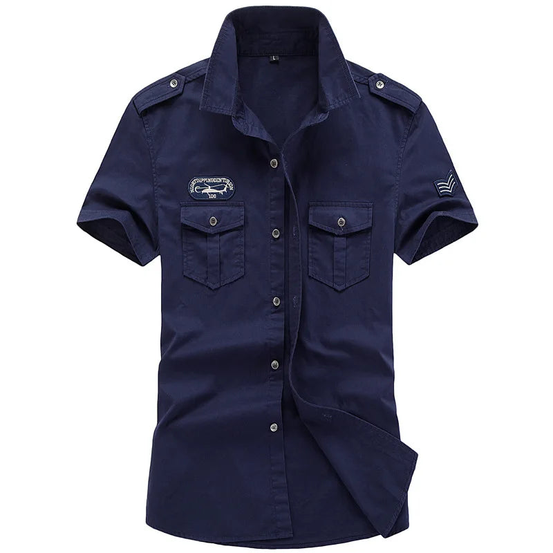 Men's Spring Cotton Casual Shirt Military Tooling | SAMAG