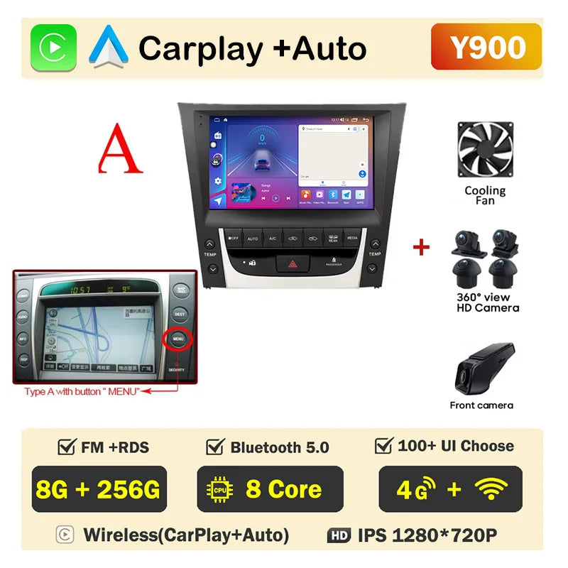 For Lexus GS300 S190 GS350 GS400 GS430 GS450h GS460 GS 300 III 3 350 Car Radio Auto Android Multimedia Carplay 2din Navigation
