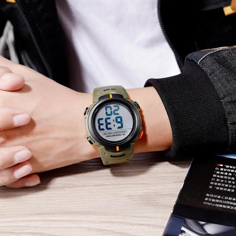 SKMEI Sports Fitness Watches Mens Digital 100M Waterproof Wrist Watch Men 2 Time 10 Year Battery Alarm Clock Reloj Hombre 1560