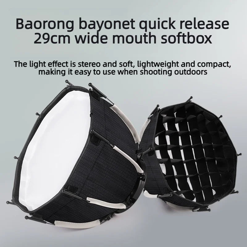 29cm Octagonal Softbox Quick Pack Light Box Mount Quick Mount And Release Photography Studio Accessories
