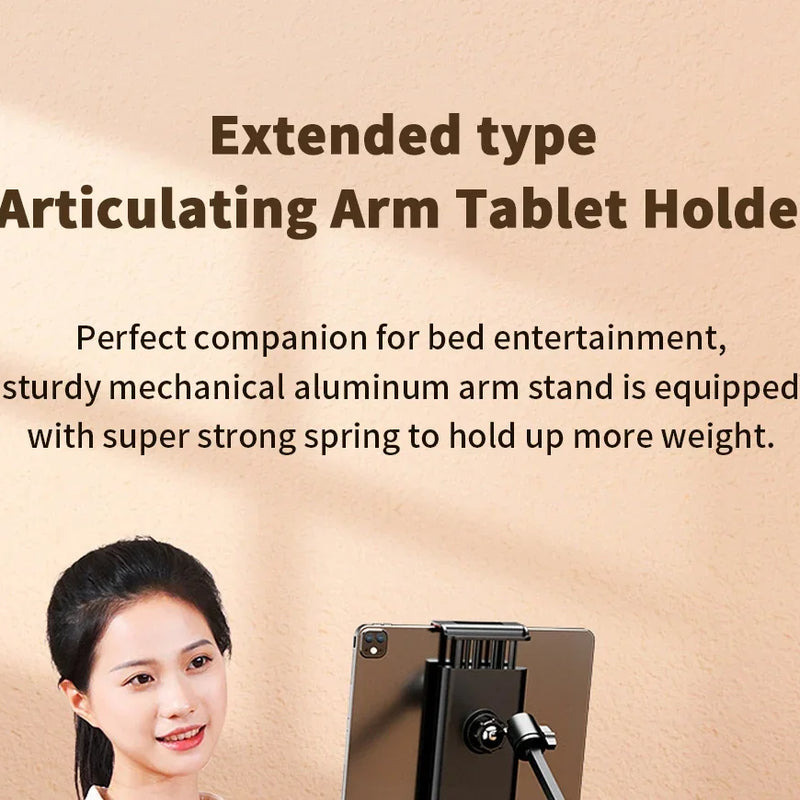 Tablet Holder for Bed with 90cm Metal Arm 360° Rotating Bed Tablet Mount Stand For iPad Stand 4.5~11 Inch Phone Tablet Bracket