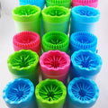 1Pc Pet Plastic Foot Wash Cup S L XL Large size silicone brush Dog cat clean foot mud removable cleaning Foot