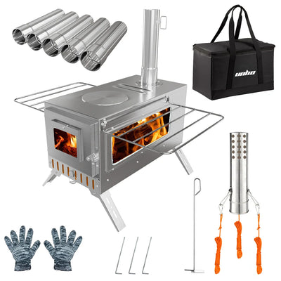 Hot Tent Stove, unho Wood Burning Portable with 6 | SAMAG