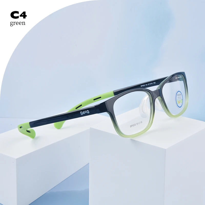SECG Sports Children Glasses Silicone Optical Spectacle Ultralight Flexible Soft Glasses For Boys And Girls Students Myopia