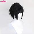 High Quality Anime L.Lawliet Cosplay Wig L Cosplay Black Short Heat Resistant Synthetic Hair Halloween Party Wigs + Wig Cap