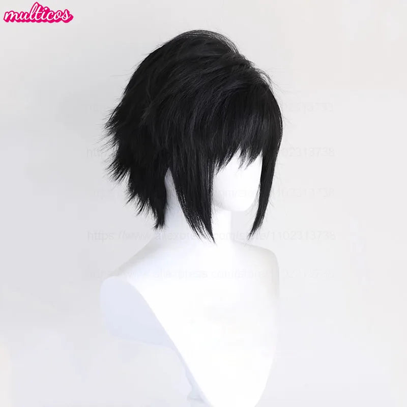 High Quality Anime L.Lawliet Cosplay Wig L Cosplay Black Short Heat Resistant Synthetic Hair Halloween Party Wigs + Wig Cap