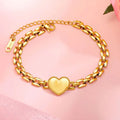 Trendy Love Heart Bracelet for Women,Stainless Steel Strap Chain Bracelets,Exquisite Party Jewelry Mother's Day Gift