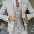 Beige Business Suits For Men Tuxedos Gold Buttons Groom Groomsman Prom Wedding Party Formal 3 Pieces Sets - View 7 | SAMAG