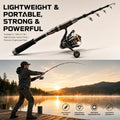 DEUKIO 1.8/2.1m Fishing Rod Reel Combo Portable | SAMAG