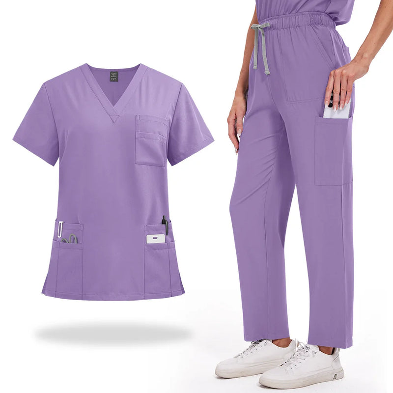 Summer Short Sleeved Hospital Doctor Uniforms Spa Uniforms Dental Clinic Medical Scrubs Suits Pet Grooming Veterinary Nurse Sets