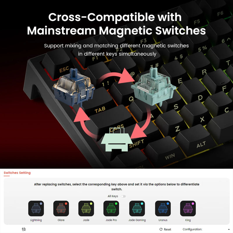 AKKO TAC75 HE Magnetic Switch Keyboard 75% Gaming Keyboards Rapid Trigger 0.005mm 8K RGB Wired Esports Custom Keyboard for Gamer