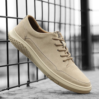 Genuine Leather Board Shoes Italian Casual Lace Up | SAMAG