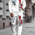 The new men's hoodie set for Spring and Autumn features a casual fashionable and comfortable 3D letter pattern print | SAMAG