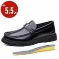 Men Genuine Leather Lift Loafers Business Casual Dress Shoes Invisible Height Increasing 5.5cm Elevator Comfortable Work Oxfords
