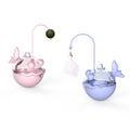 Tumbler Food-Dispensing Cat Toy - Anglerfish Design Feather Bell Catnip Ball, Teeth-Cleaning Licking Self-Play Pet Supplies