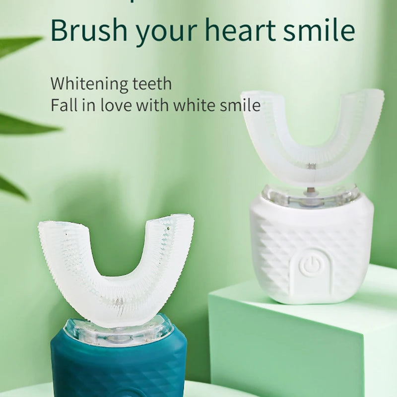 New Rechargeable Smart U-Shape Soft Ultrasonic Waterproof Wireless Toothbrush Set Travel Electric Toothbrush