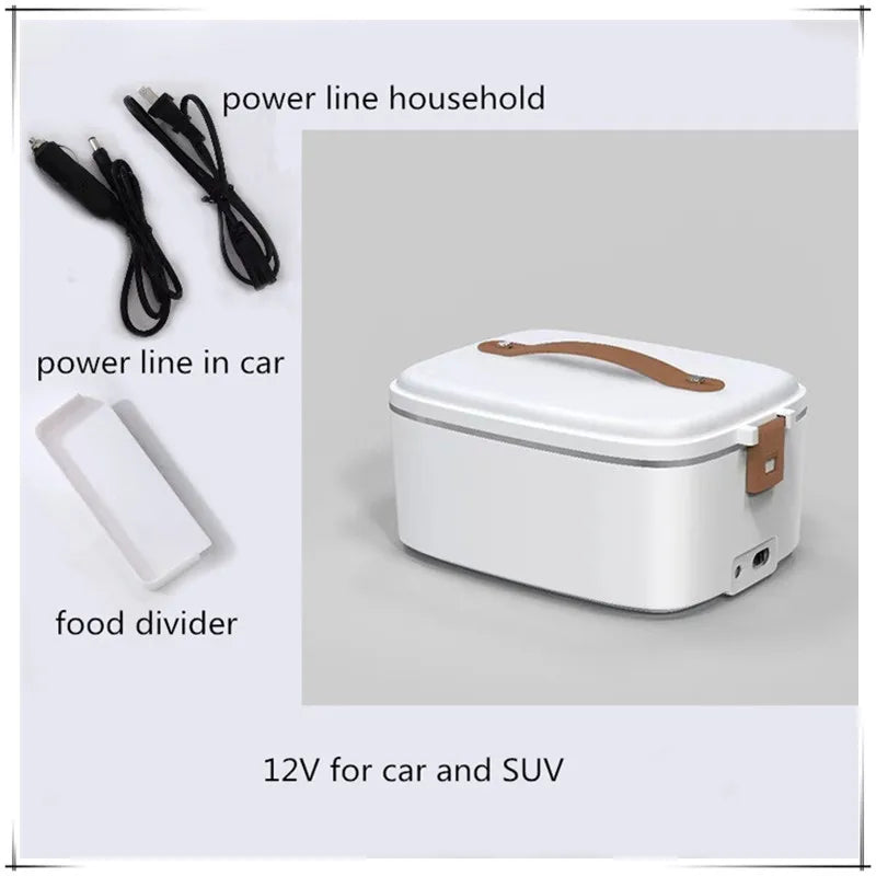 1.8L Car Microwave Oven 12V/24V Multi-Functional Rice Cooker Large Capacity Water-Free Heating Lunch Box