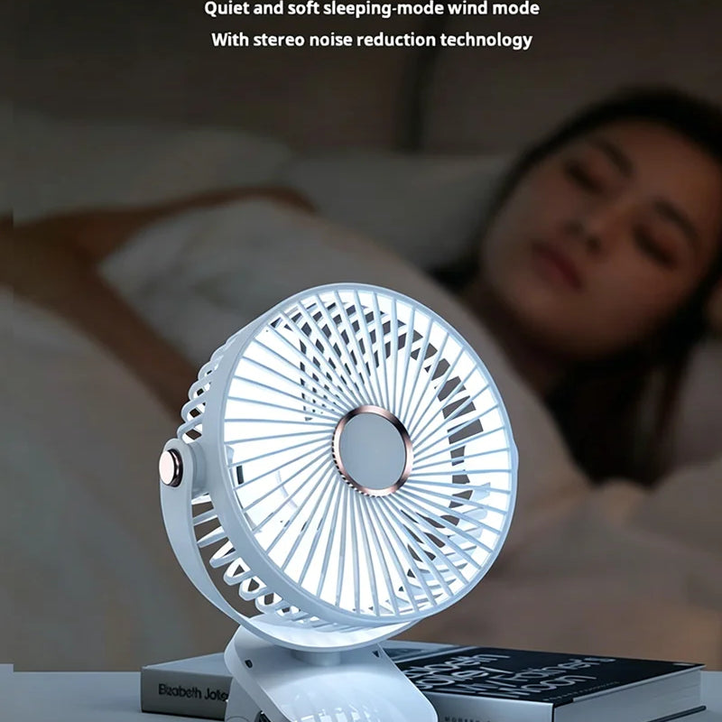 New 3 in 1 Portable Mini Clip Fan Rechargeable Air Circulator Wireless Electric Fan With Led Light Clip-on Home handheld Fan