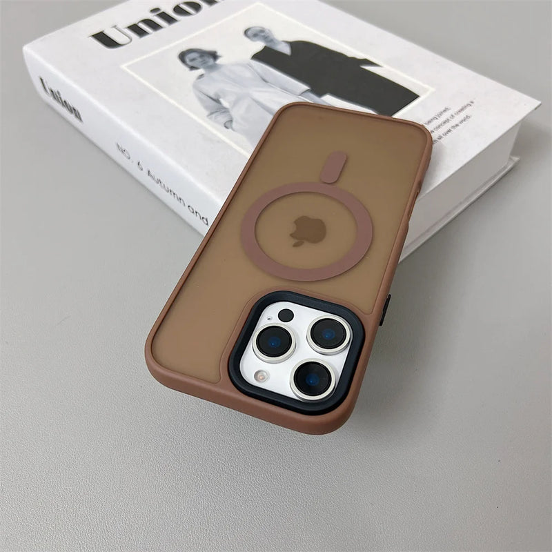 Luxury Magnetic for Magsafe Wireless Charge Case For iPhone 11 12 13 14 Plus 15 16 Pro Max Shockproof Matte Hot Selling Cover