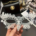 1PCS,Masquerade Black Lace Half-Face Mask for Women HalloweencosParty White Cute Eye Mask Veil